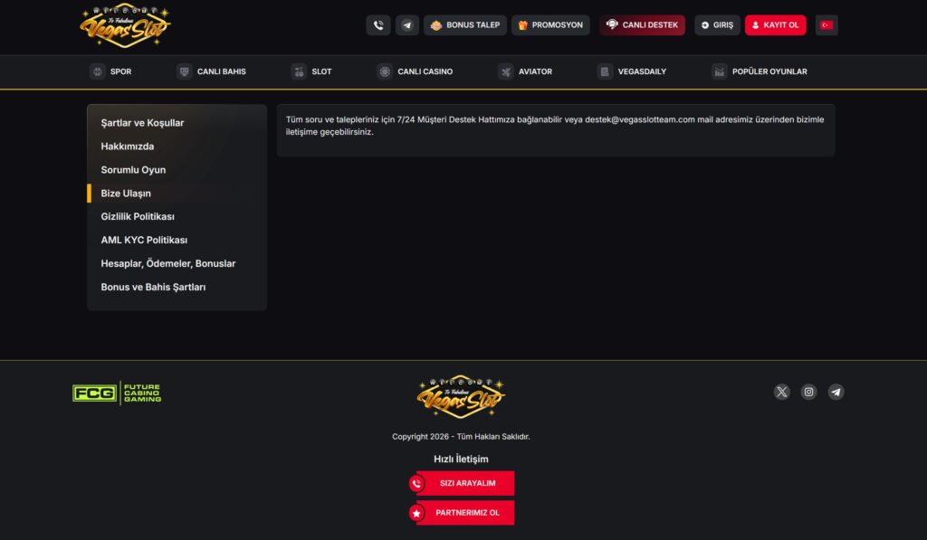 vegasslot iletişim