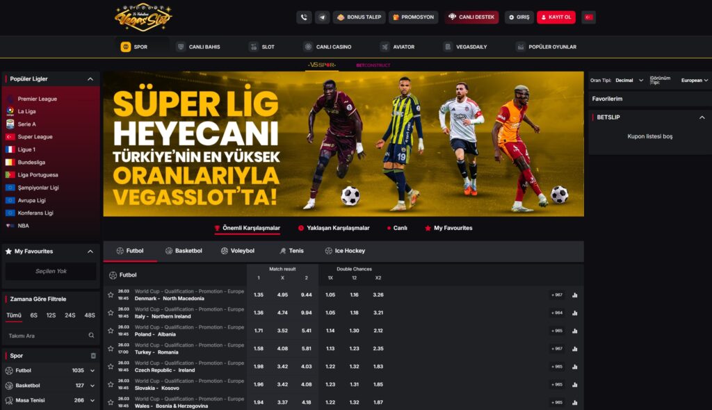 vegasslot spor bahisleri