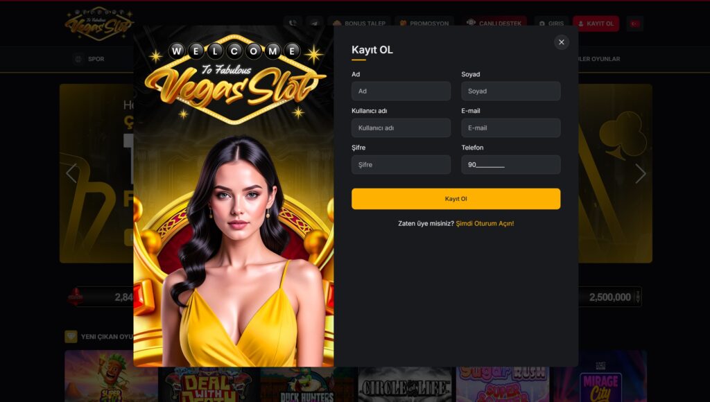 vegasslot üyelik